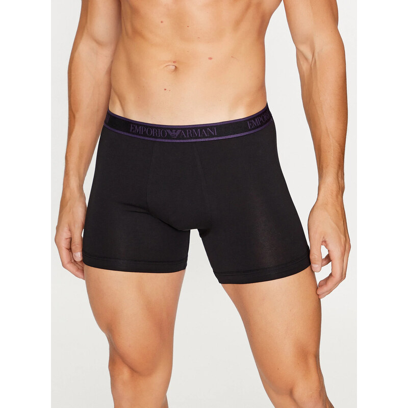 Pánské boxerky 3PACK 111473 3F717 29821 černé - Emporio Armani