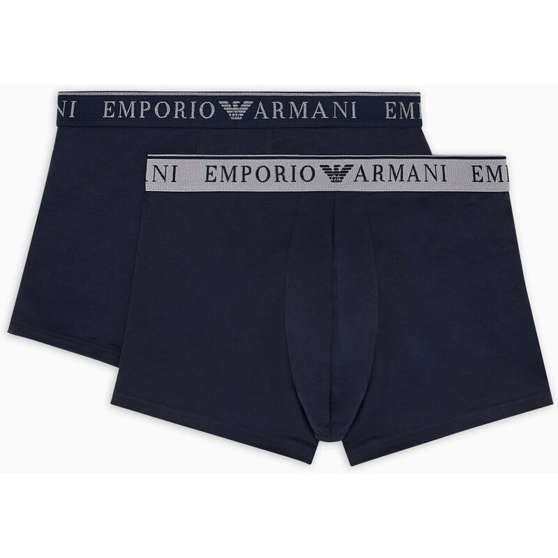 Pánské boxerky 2PACK 111769 3F720 70835 tm. modré - Emporio Armani