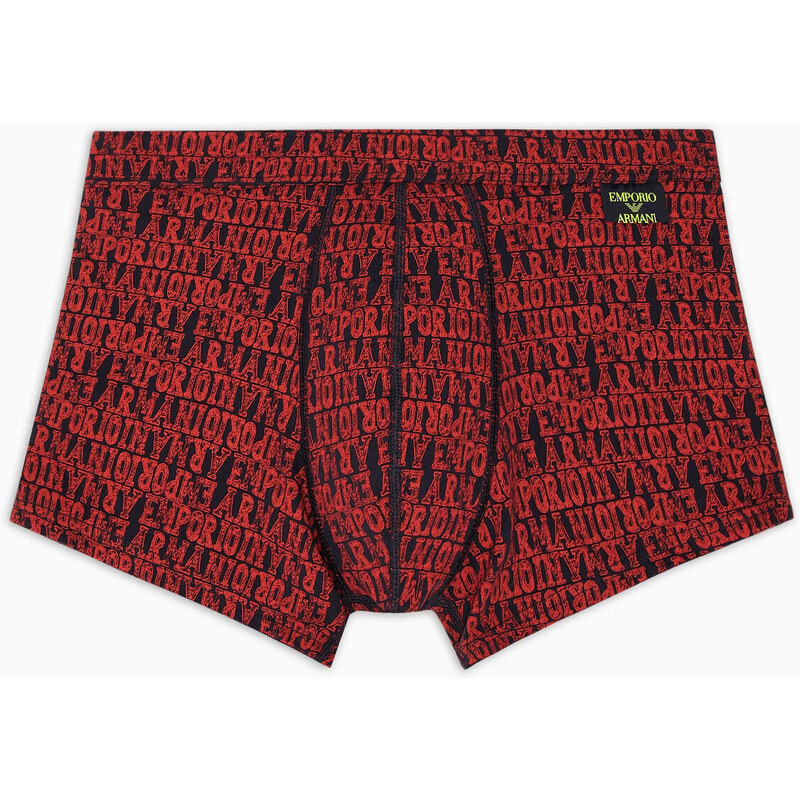 Pánské boxerky 112074 3F508 56936 černé se vzorem - Emporio Armani