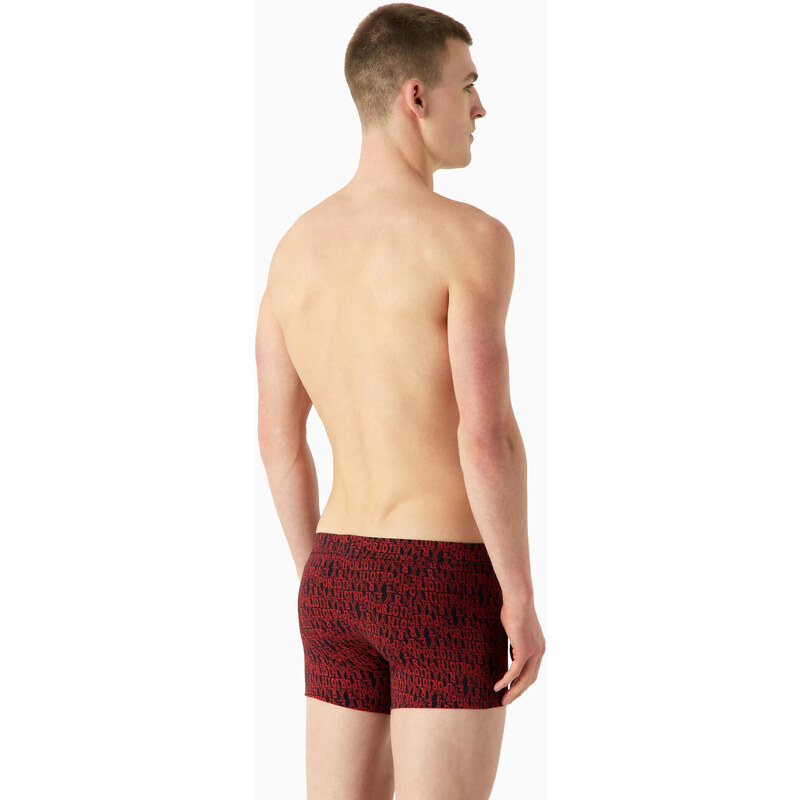 Pánské boxerky 112074 3F508 56936 černé se vzorem - Emporio Armani