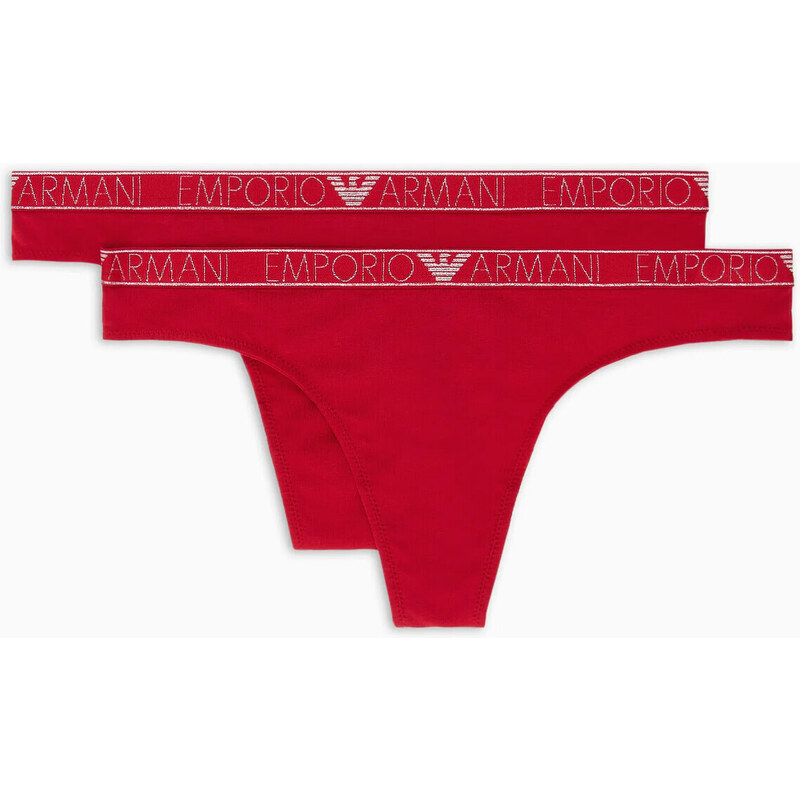 Dámské tanga 2PACK 163333 3F223 00173 červené - Emporio Armani