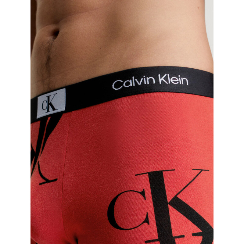 Pánské boxerky 000NB3403A GNP červené s potiskem - Calvin Klein