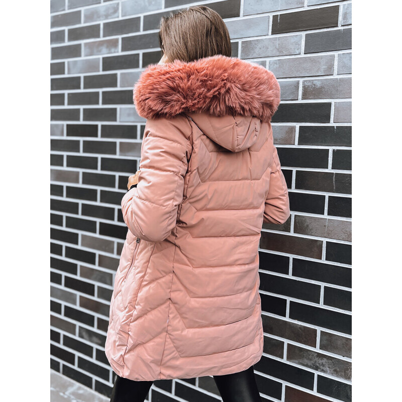BASIC Růžová prošívaná zimní bunda CAPELLA Pudrová