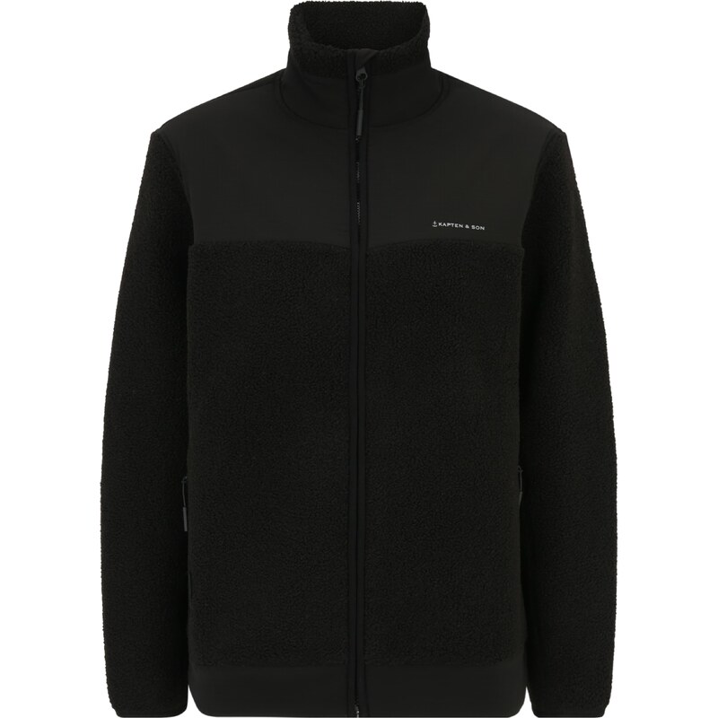 Kapten & Son Mikina Teddy Fleece černá / bílá 92386199