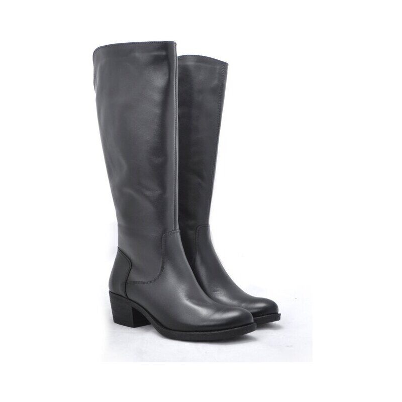 Minimalistické kozačky na stabilním podpatku Barton 7422 černá 87250025