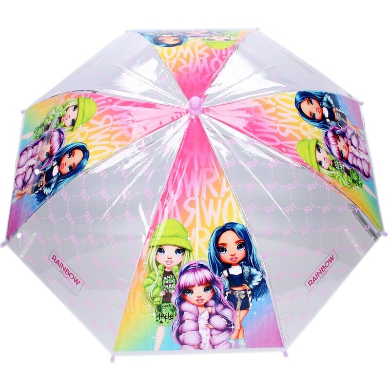 Vadobag Dětský / dívčí transparentní deštník Rainbow High