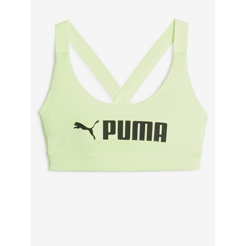 Světle zelená dámská sportovní podprsenka Puma Mid Impact - Dámské