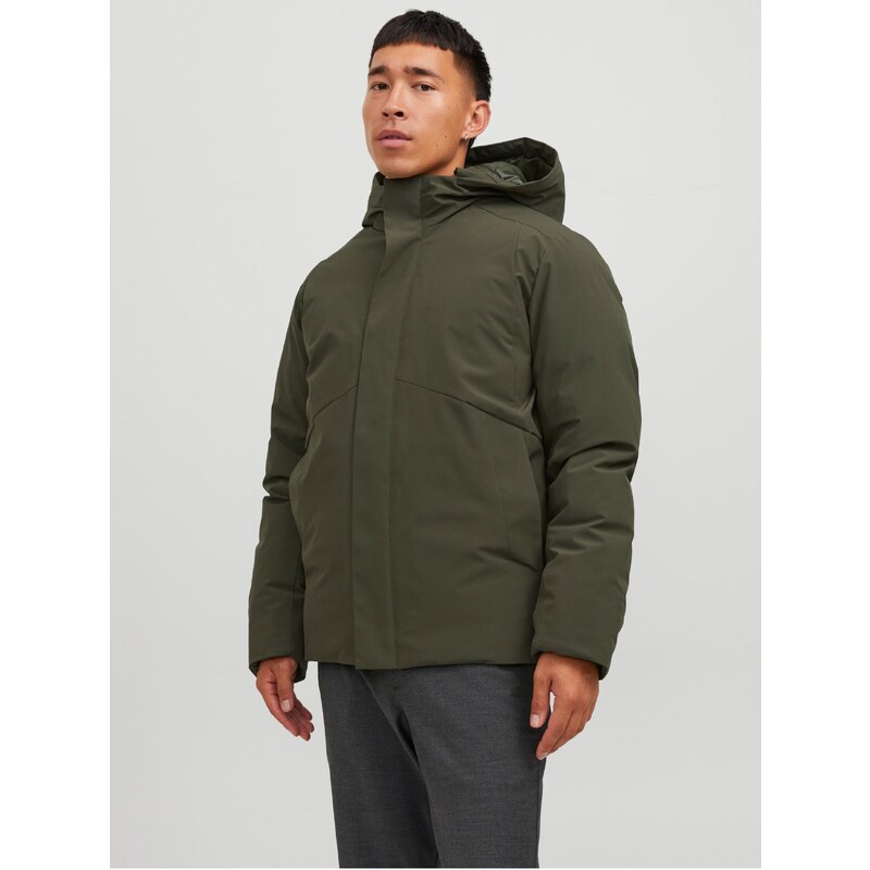 Khaki pánská zimní bunda Jack & Jones Keen - Pánské