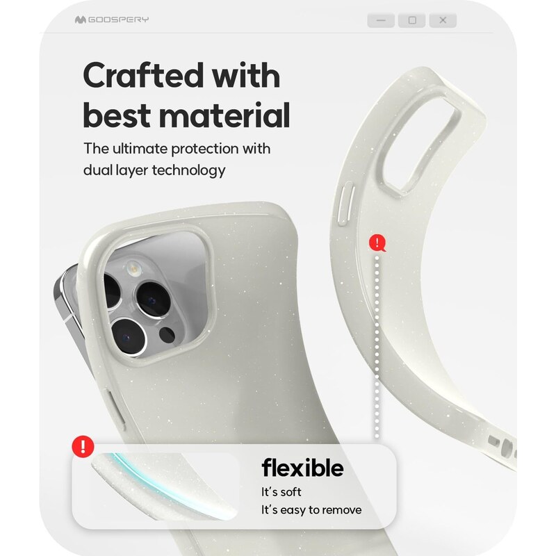 Ochranný kryt na iPhone 15 Pro MAX - Mercury, Jelly White