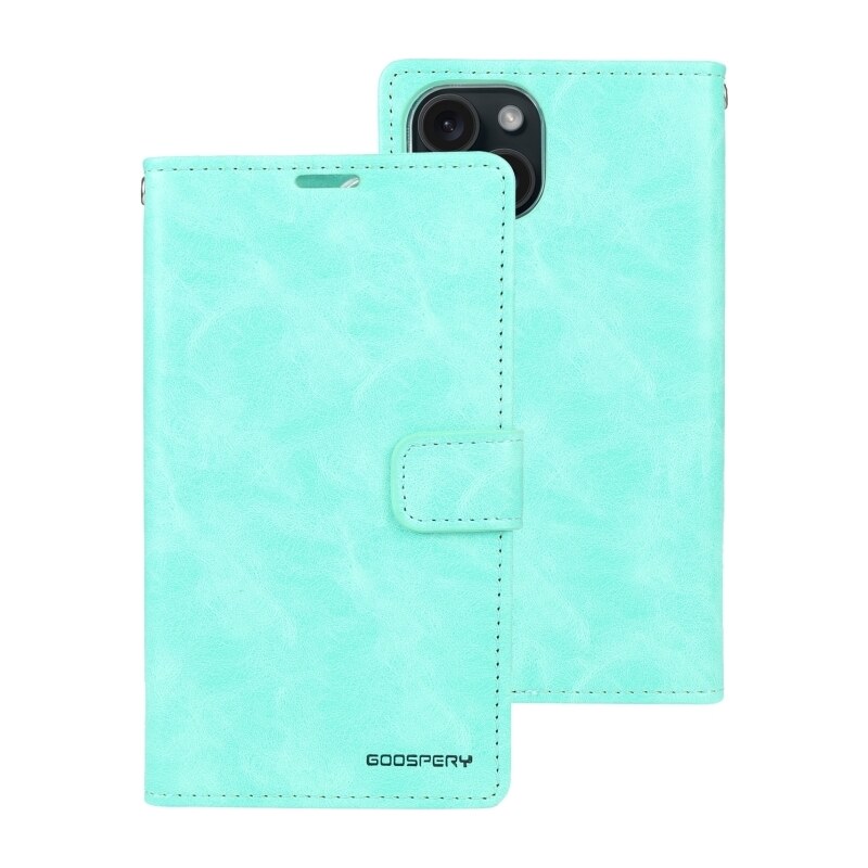 Ochranné pouzdro na iPhone 15 - Mercury, Bluemoon Diary Mint