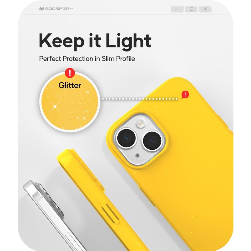 Ochranný kryt na iPhone 15 - Mercury, Jelly Yellow