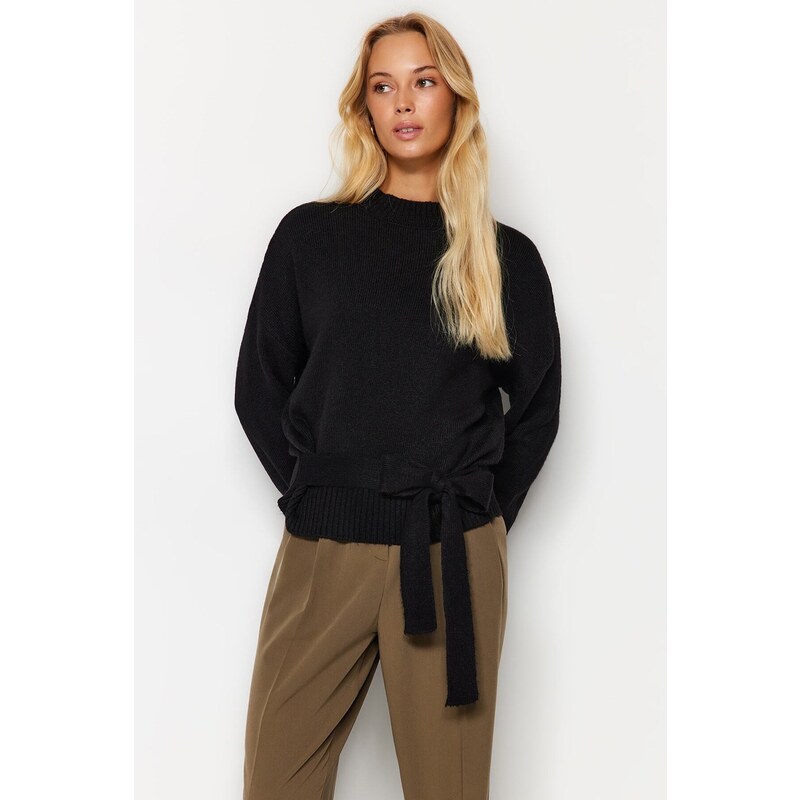 Trendyol Black Soft Textured Knitwear Sweater