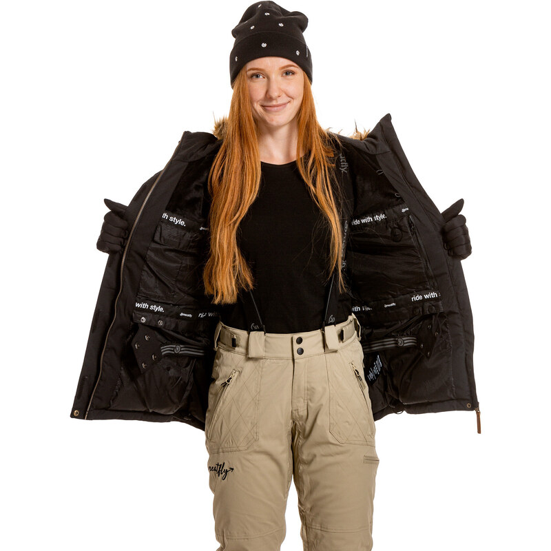 Meatfly dámská SNB & SKI bunda Athena Premium Black | Černá