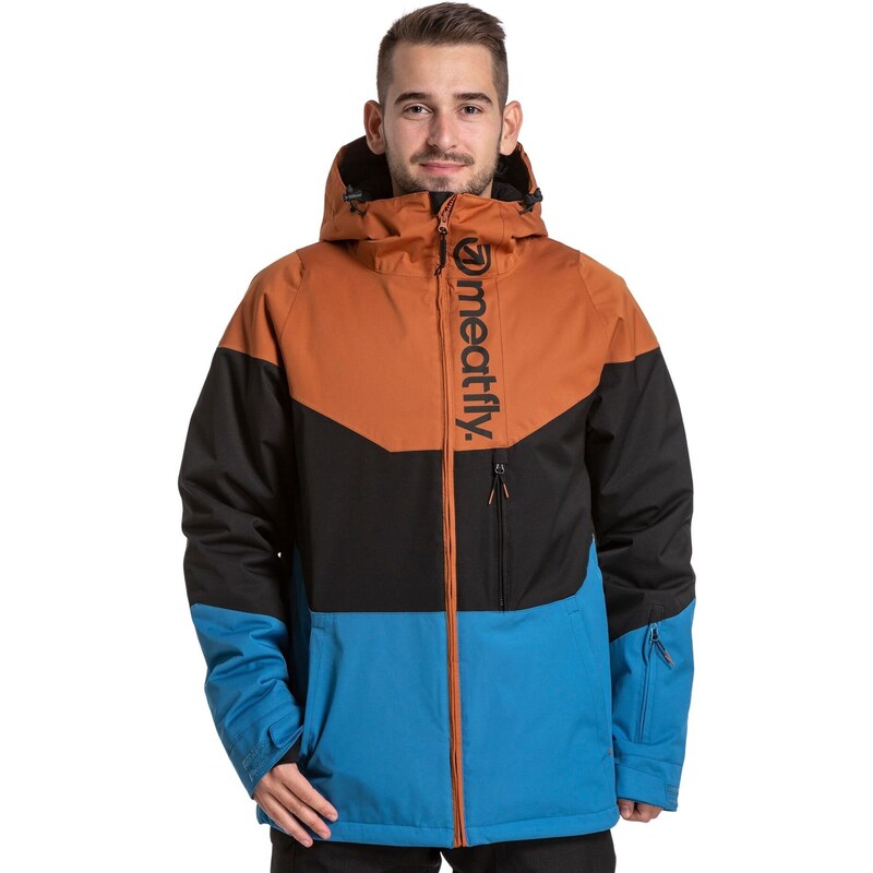 Meatfly pánská SNB & SKI bunda Hoax Premium Brown/Black/Blue | Hnědá