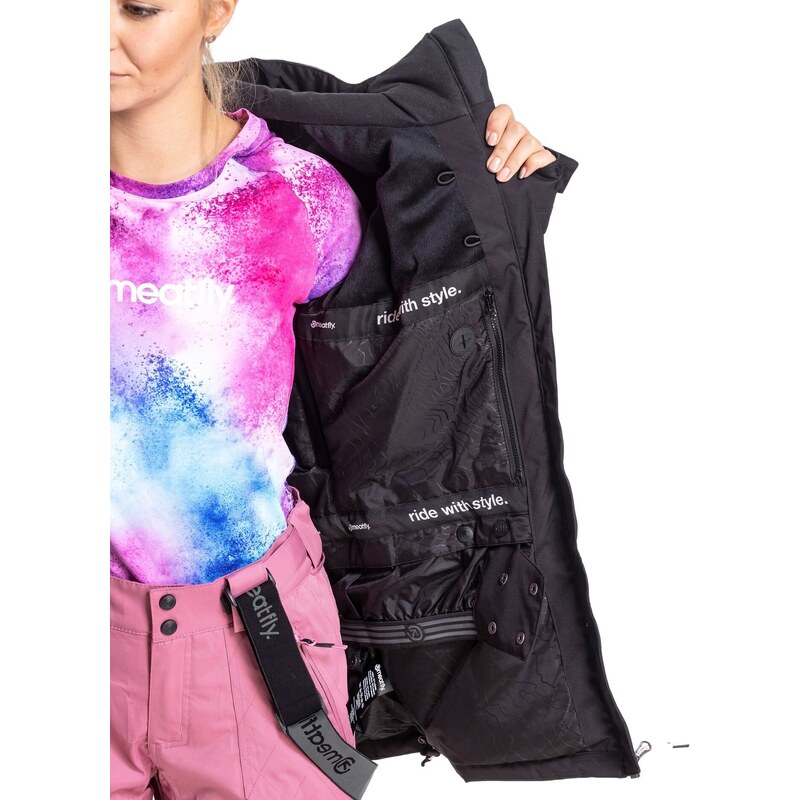 Meatfly dámská SNB & SKI bunda Kirsten Premium Storm Camo Pink/Black | Černá