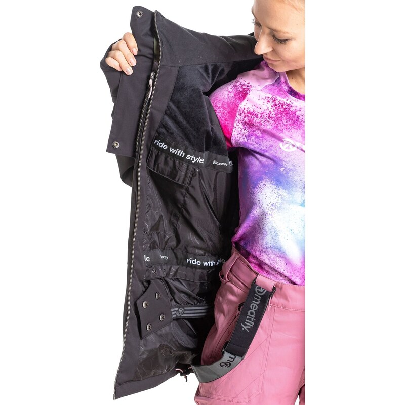 Meatfly dámská SNB & SKI bunda Kirsten Premium Storm Camo Pink/Black | Černá