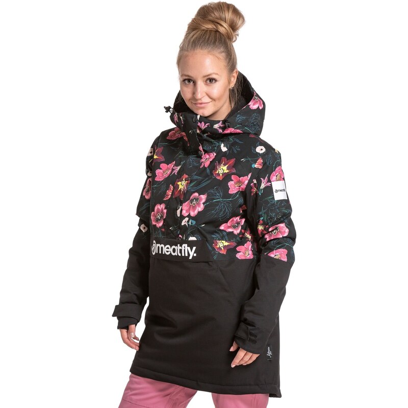 Meatfly dámská SNB & SKI bunda Aiko Premium Hibiscus Black | Květy