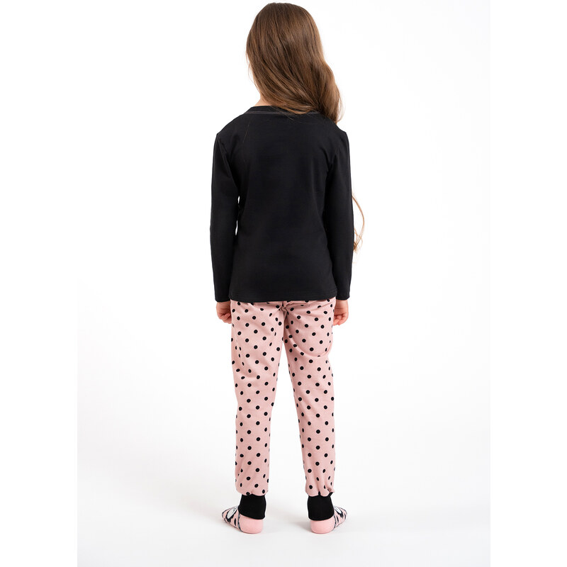 Italian Fashion Dívčí pyžamo Bonilla dlouhé rukávy, dlouhé nohavice - černá/potisk
