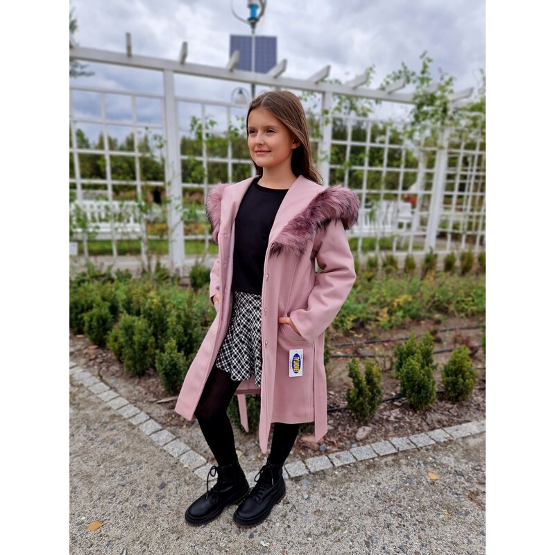 Dívčí kabát Žaneta růžový Tylkomet