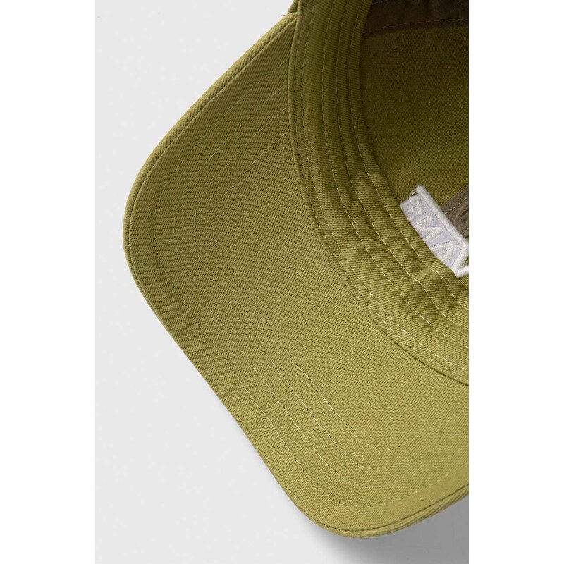 Bavlněná baseballová čepice Vans zelená barva, s aplikací