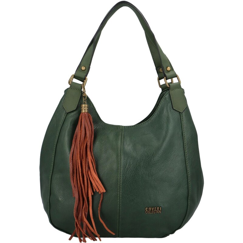 Coveri Stylová velká koženková dámská kabelka Erica, zelená