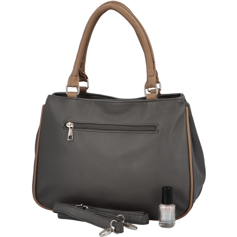 Firenze Trendy dámská koženková kabelka do ruky Regina, šedo-béžová