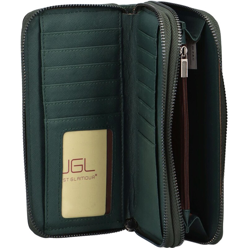 JGL Velká a stylová dámská koženková peněženka Bibiana, zelená