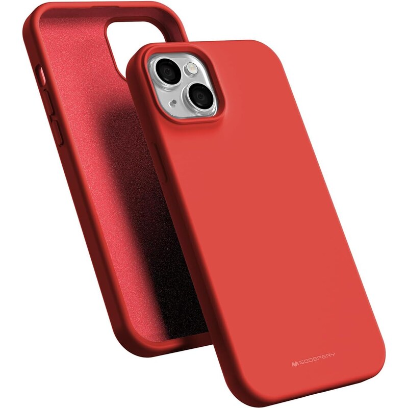 Ochranný kryt na iPhone 15 PLUS - Mercury, Silicone Red
