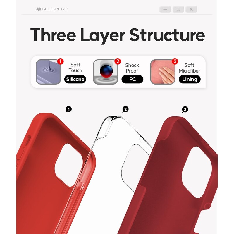 Ochranný kryt na iPhone 15 PLUS - Mercury, Silicone Red