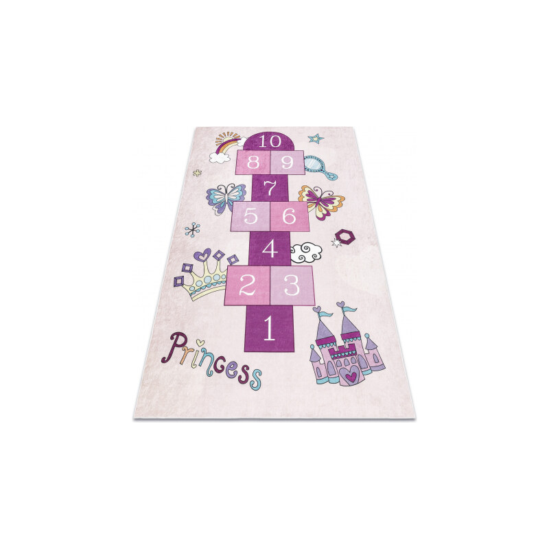 Dywany Luszczow Dětský kusový koberec BAMBINO 2285 pratelný poskok, čísla, protiskluz, růžový