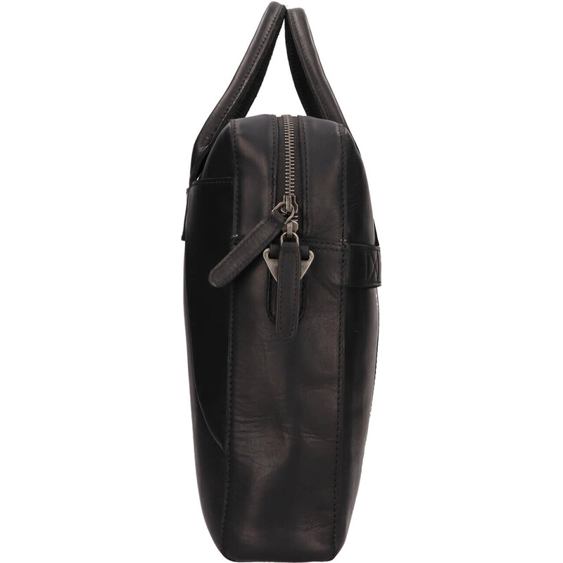 Pánská kožená taška na notebook Mustang Lusis - černá
