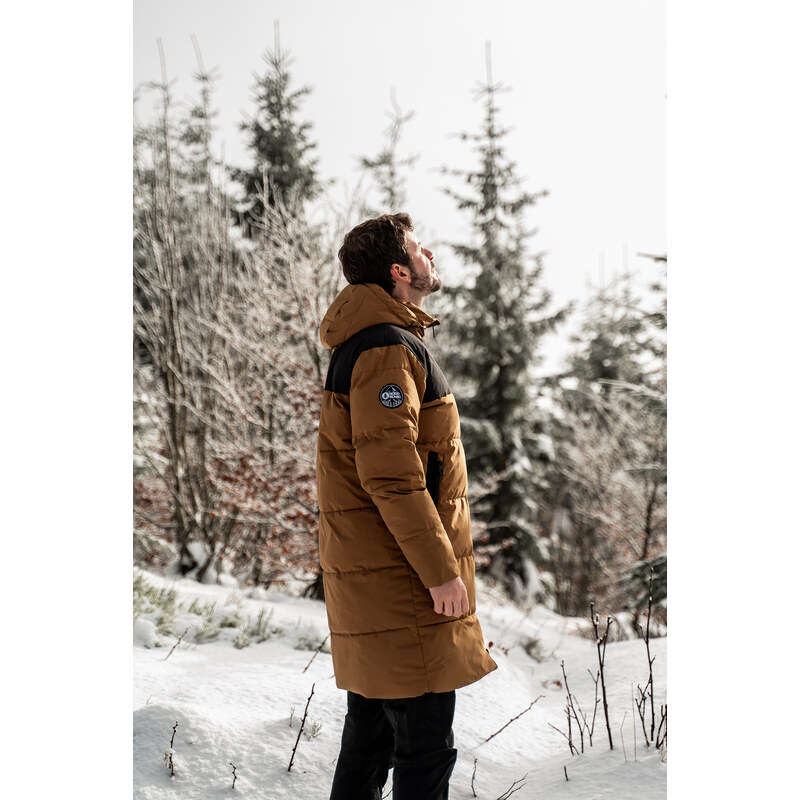 Nordblanc Hnědý pánský zimní kabát TRENDSETTER
