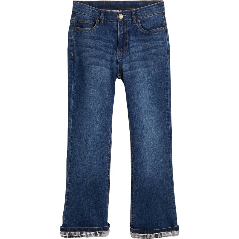 bonprix Dívčí strečové termo džíny, Bootcut Modrá