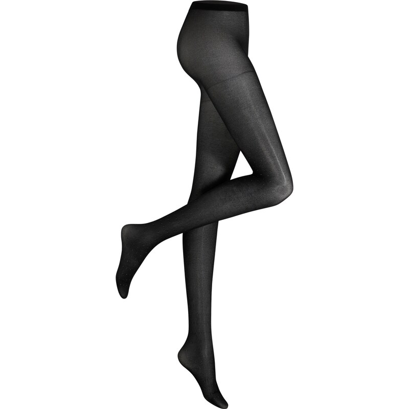 bonprix Punčochové kalhoty (40 den) se třpytivými tečkami Černá