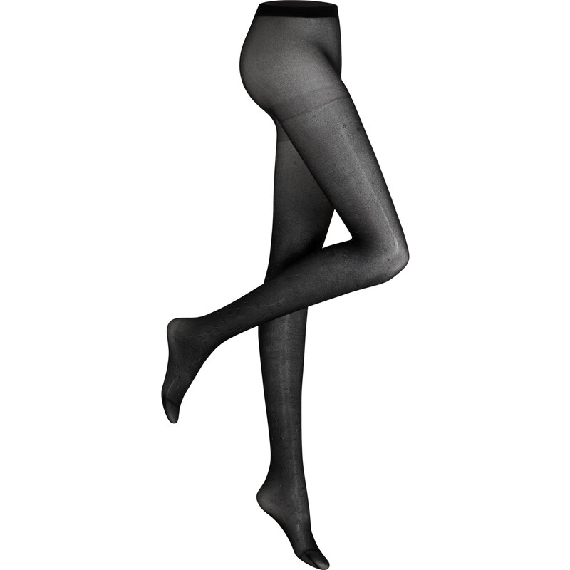 bonprix Punčochové kalhoty (40 den) s třpytivým vzorem Černá