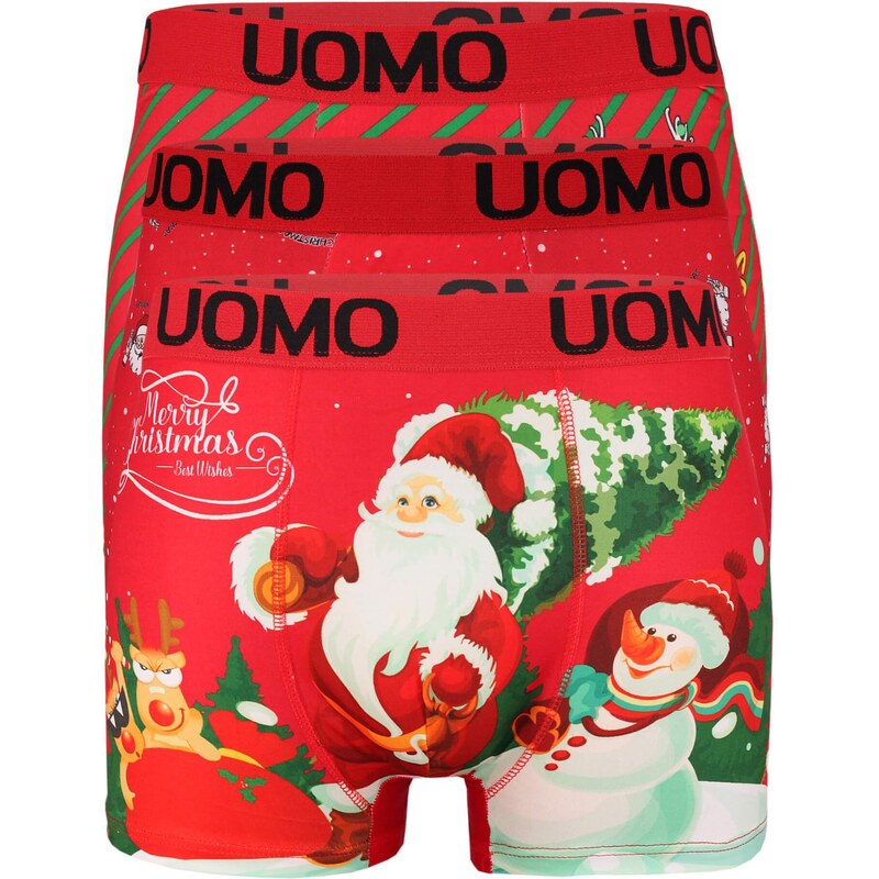 Uomo Christmas vánoční spodní prádlo pánské - 3 ks