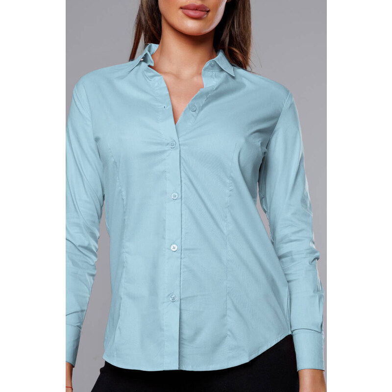 J.STYLE Světle modrá klasická dámská košile (HH039-41)