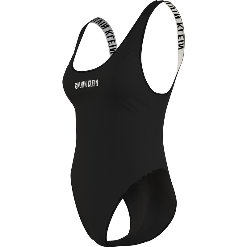 Dámské jednodílné plavky Scoop Neck Swimsuit Intense Power KW0KW01599BEH černá - Calvin Klein