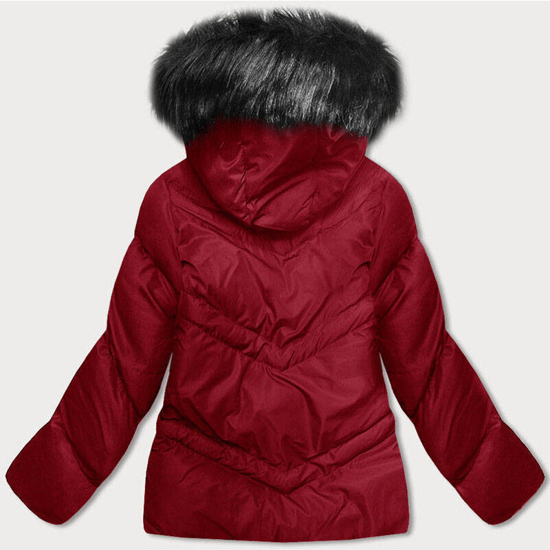 J.STYLE Červená dámská zimní bunda s kapucí (5M738-270)