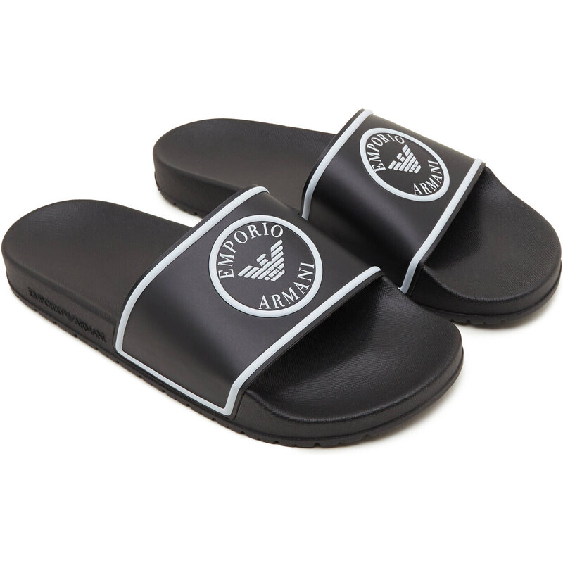 Pánské nazouváky XJPM14 XN870 A120 černobílé - Emporio Armani