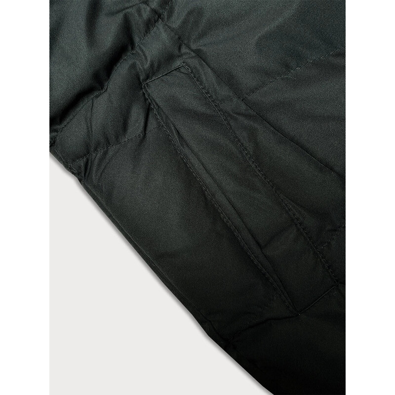 Krátká dámská prošívaná zimní bunda J Style v army barvě (5M3153-136)