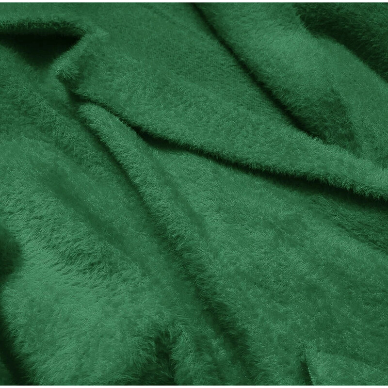 MADE IN ITALY Zelený vlněný přehoz přes oblečení typu alpaka (7108)