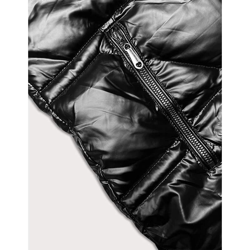 J.STYLE Oboustranná černá dámská bunda s asymetrickou spodní částí (16M9136-392)