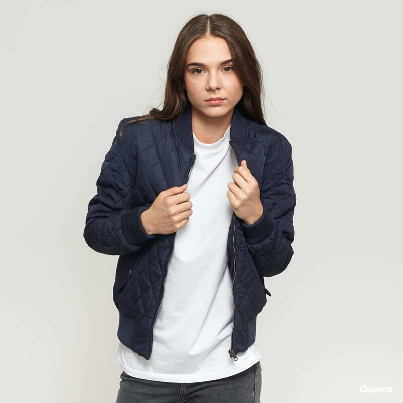 Dámská bunda bomber Urban Classics Ladies Diamond Quilt Nylon Jacket Navy