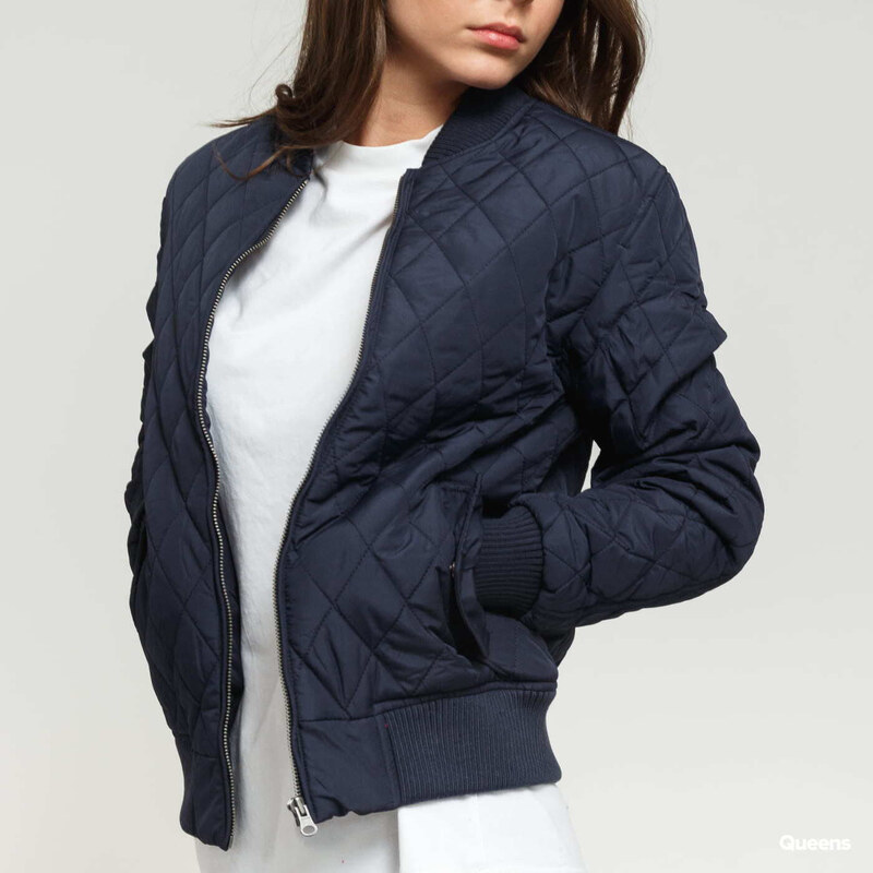 Dámská bunda bomber Urban Classics Ladies Diamond Quilt Nylon Jacket Navy