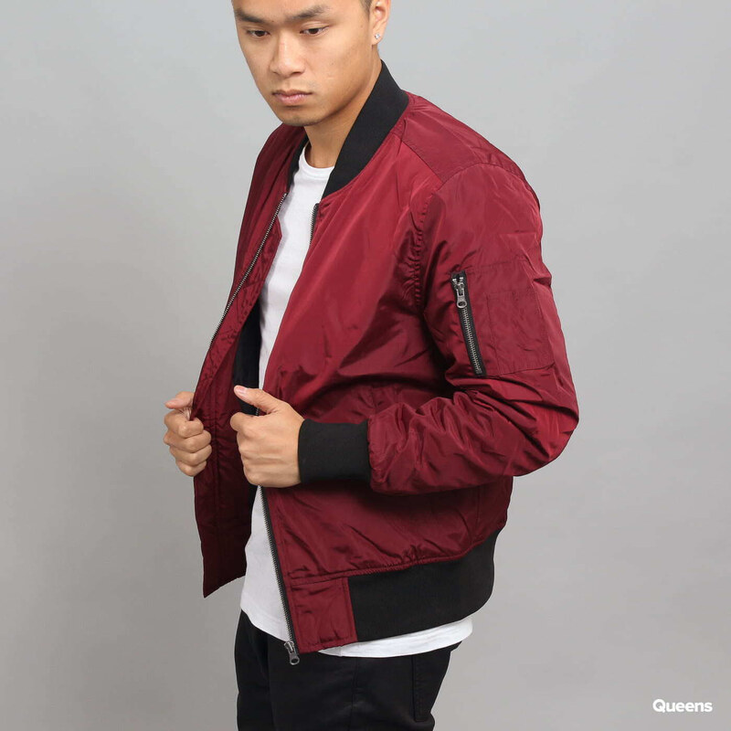 Pánský bomber Urban Classics 2-Tone Bomber Jacket burgundy