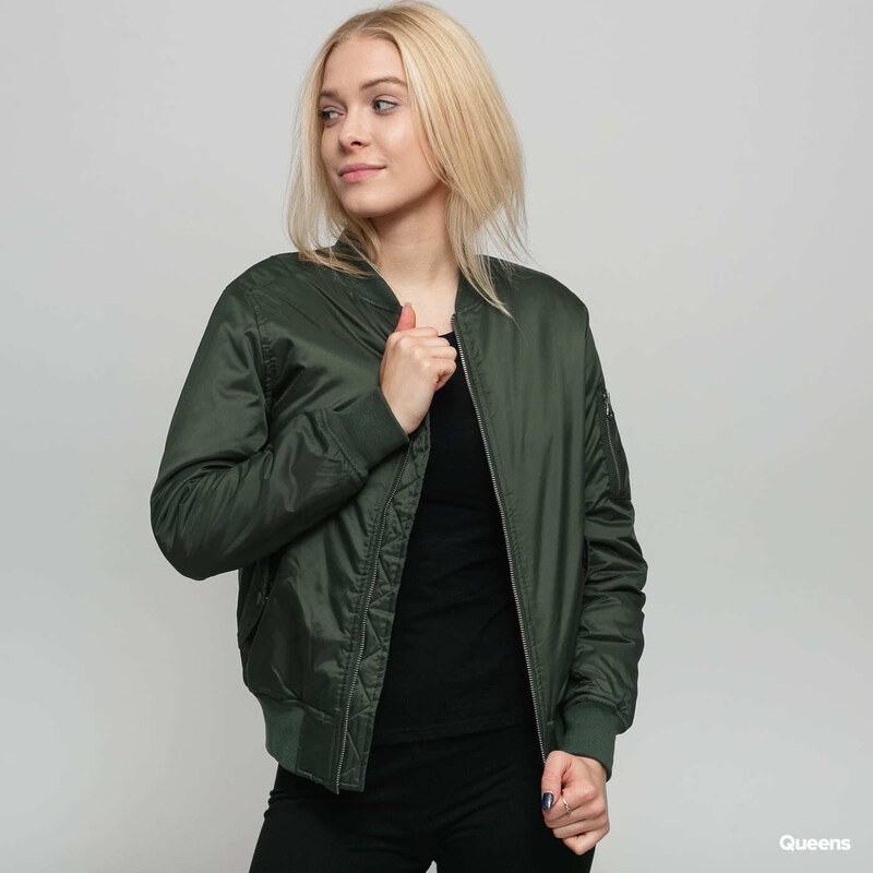 Dámská bunda bomber Urban Classics Ladies Basic Bomber Jacket Green