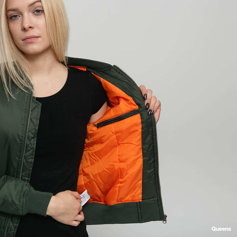 Dámská bunda bomber Urban Classics Ladies Basic Bomber Jacket Green