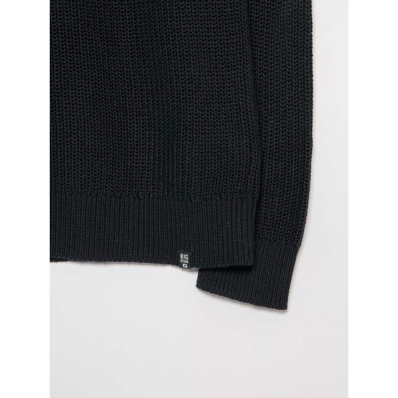 Big Star Man's Sweater 161027 Navy Blue Wool-403