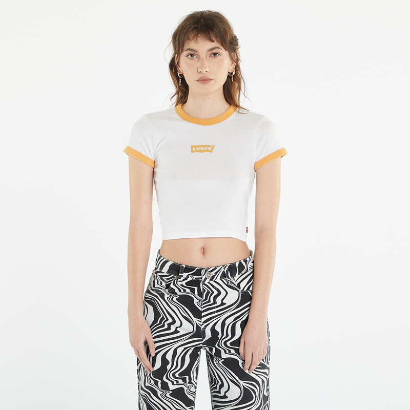 Dámské tričko Levi's  Graphic Ringer Mini Tee Bright White/ Golden Nugget/ White